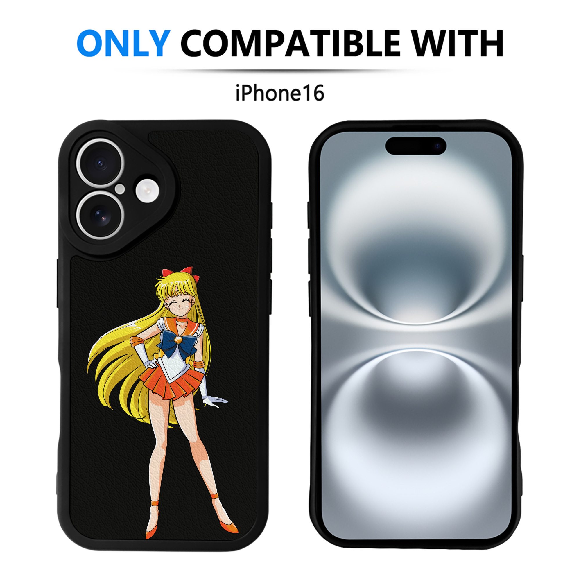 （画像用） 美少女戦士セーラームーン 愛野 美奈子 あいの みなこ Sailor Moon Aino Minako 【iPhone 16シリーズ対応】シリコンスマホケース（レザー調） 材質：シリコン